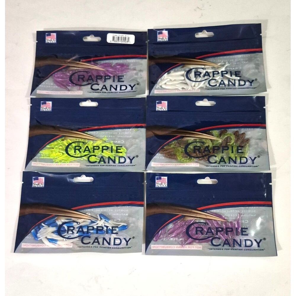 Crappie Bluegill Pan Fish Trout Crappie Candy Soft Plastic Baits 6pk's Lot #7
